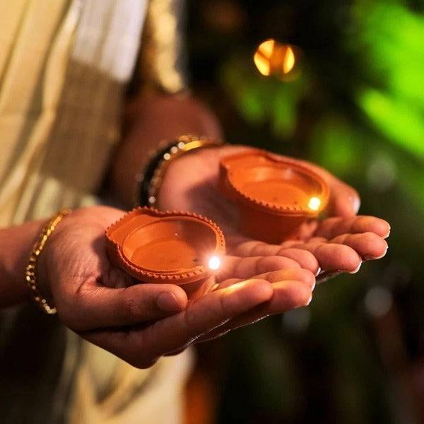 6 Pcs Water Sensor Diya for Diwali Decoration - Electric Flameless & Smokeless LED Diya Lights for Diwali Lights Decoration Buy @ ₹149
