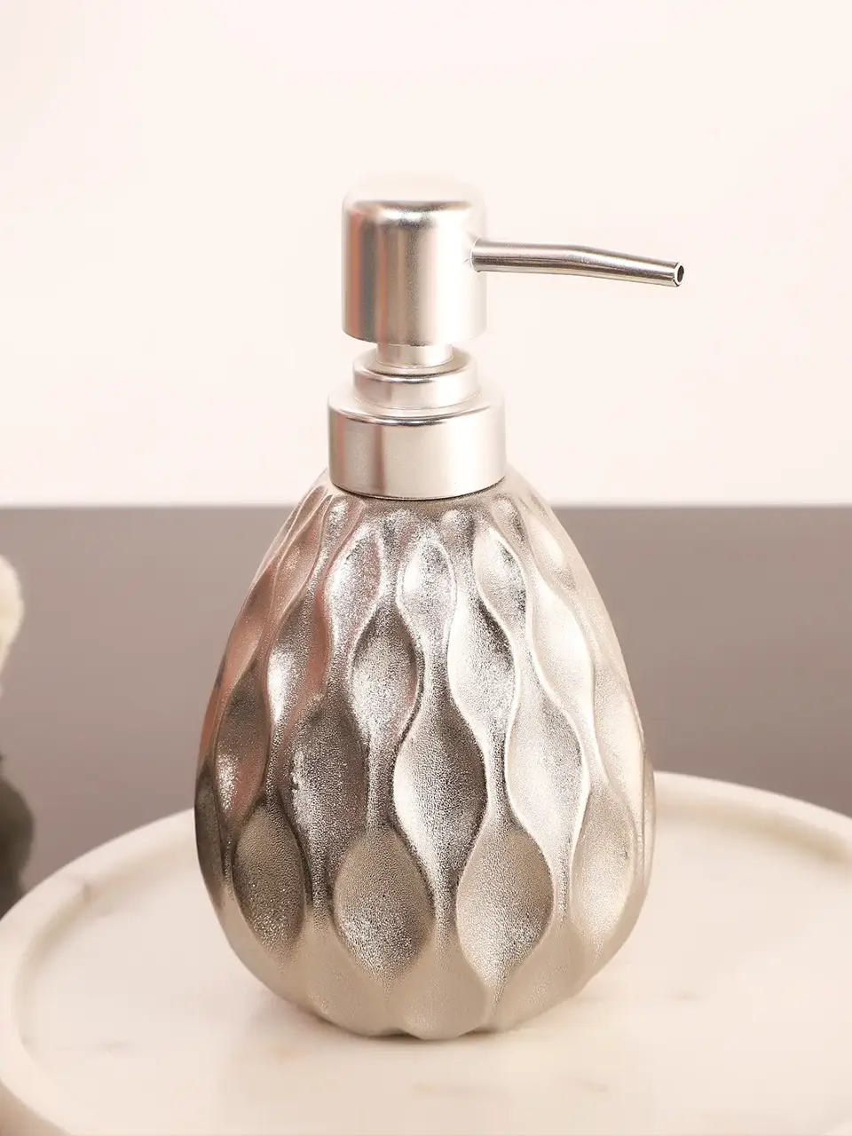 Blluex Shiny Silver Ceramic Soap Bottle Buy @ ₹448