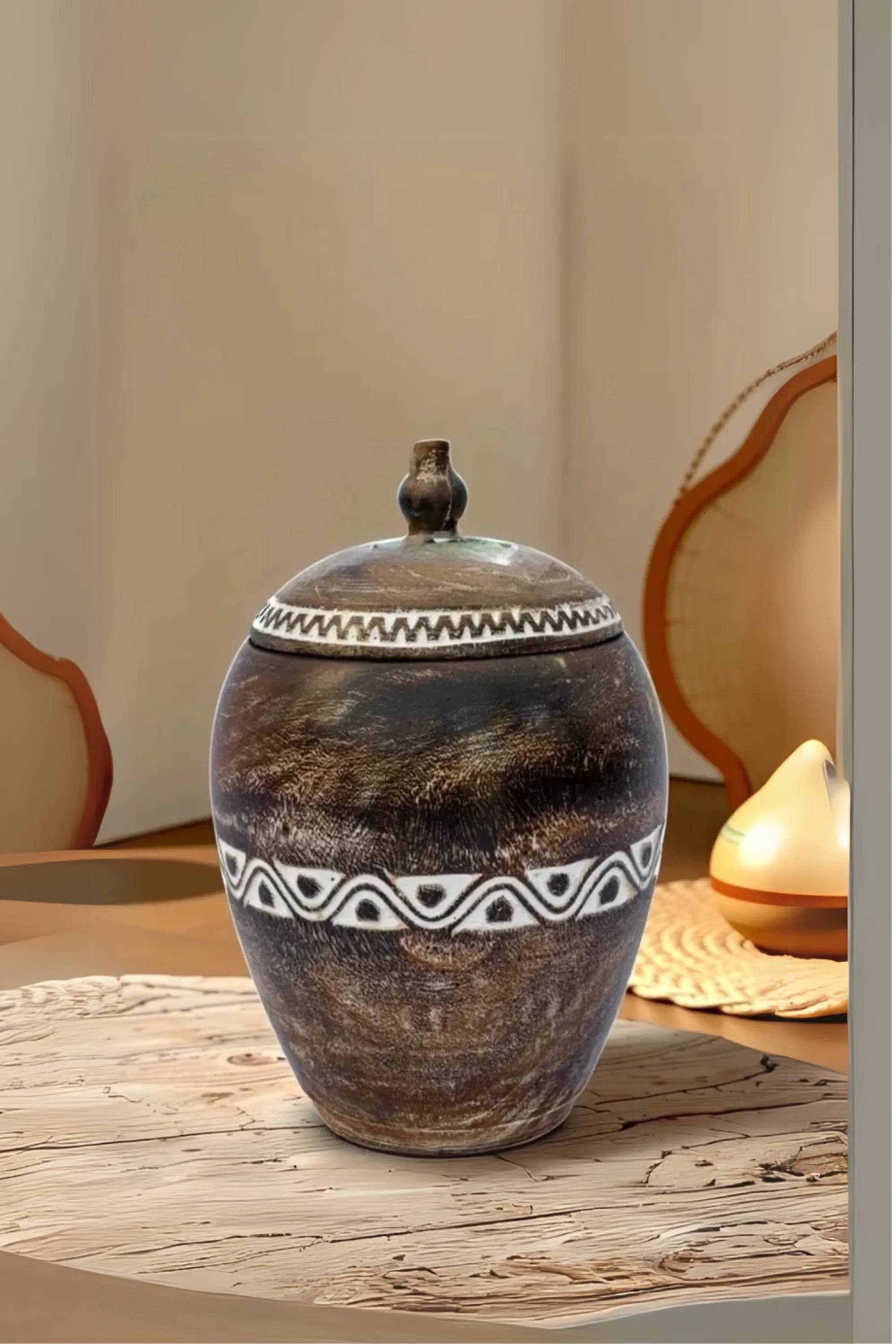 Tribal Hand Carved Timor Style Wooden Bowls With Lids - Style 10