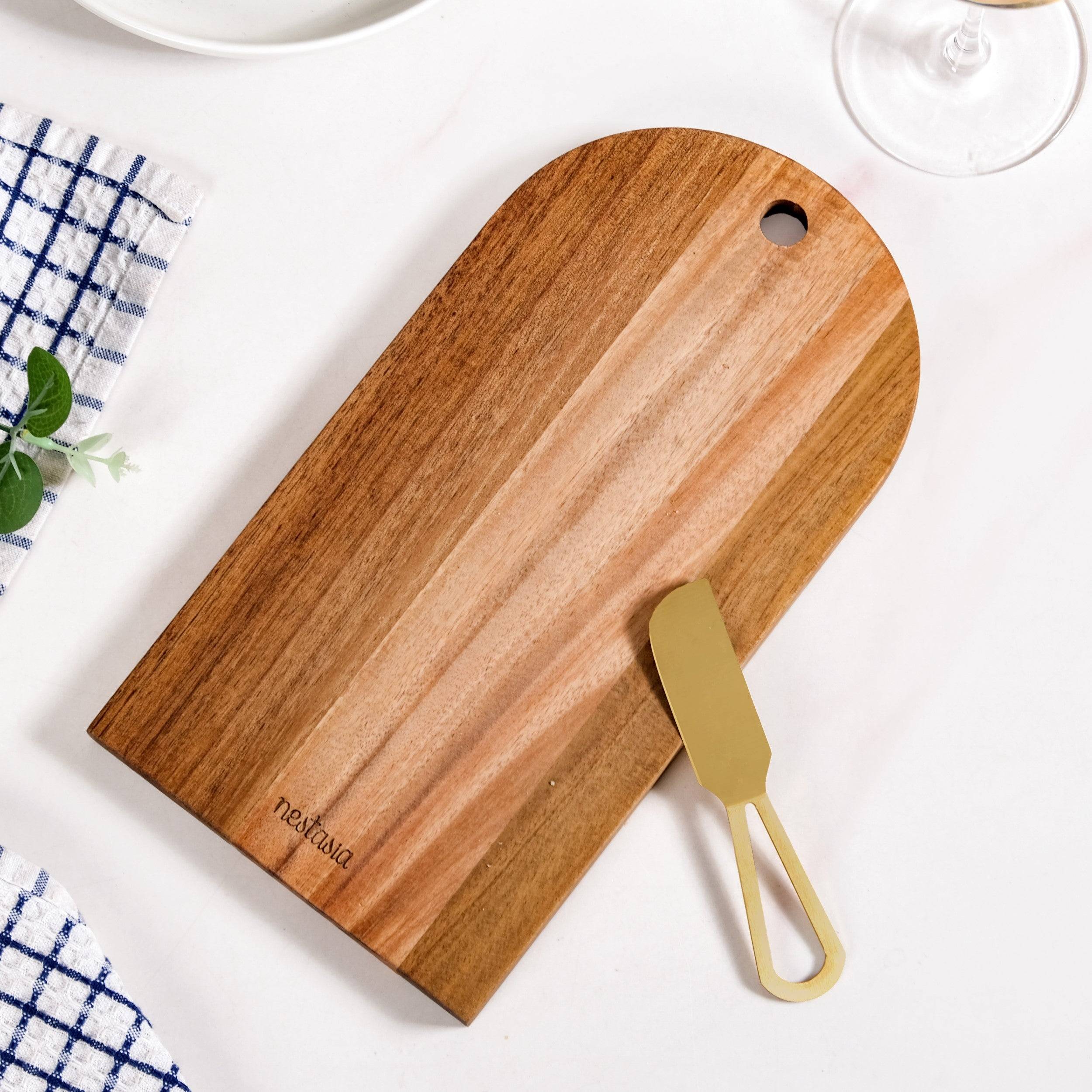 Wooden Arch Cheeseboard With Knife Set Of 2 buy only at ₹995