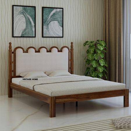 Heritage Solid Wooden King Size Bed Non Storage in Provincial Teak Finish