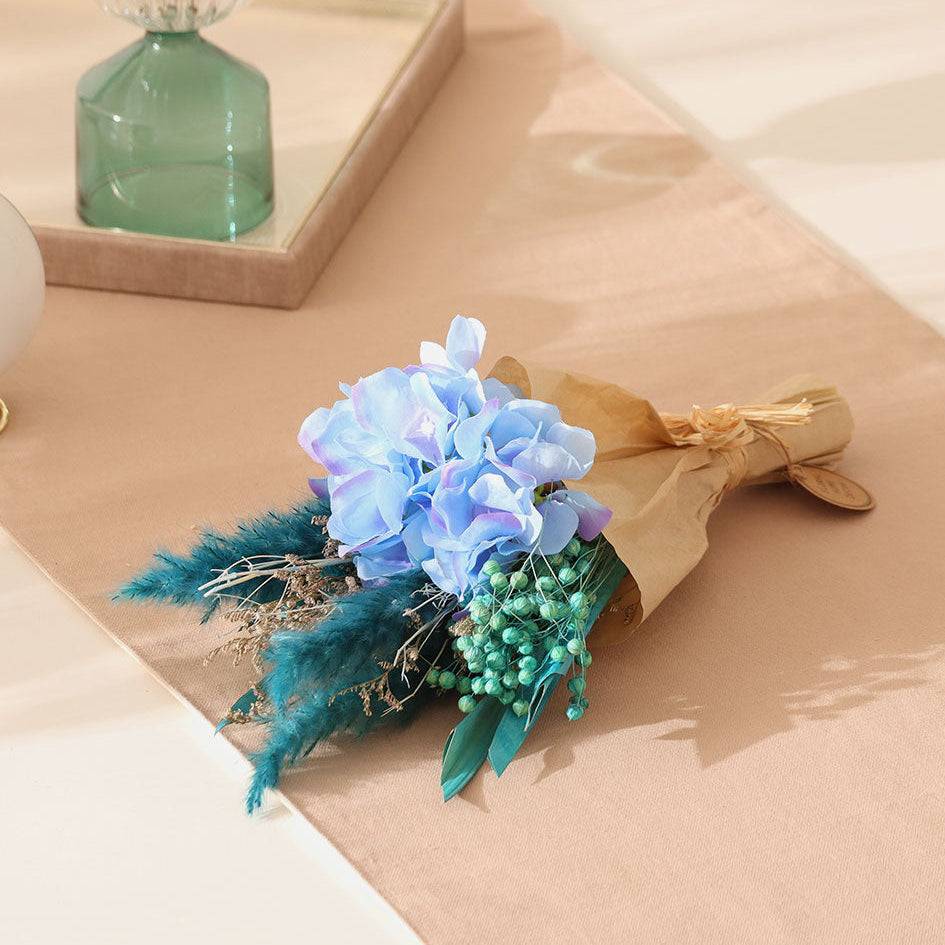 Hydrangea Bouquet in Parchment Small - Blue