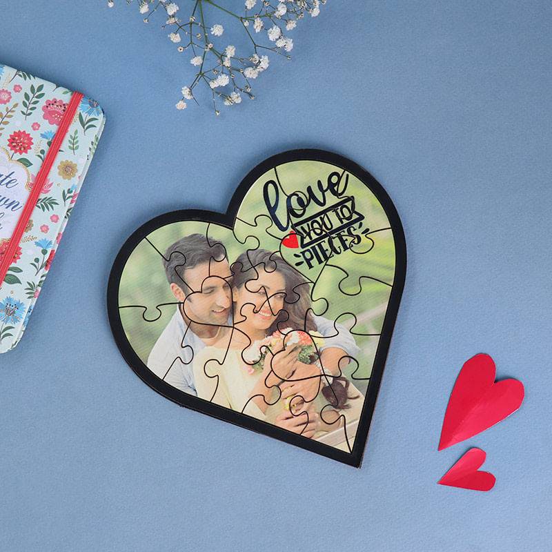 Personalised Heart Puzzle Frame