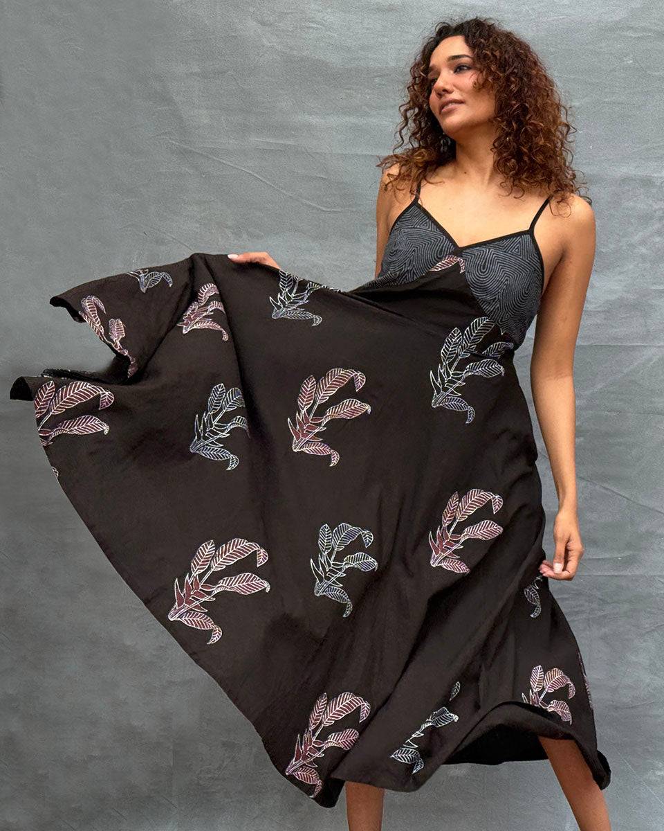 Wildflower Whispers Block printed Cotton Dress