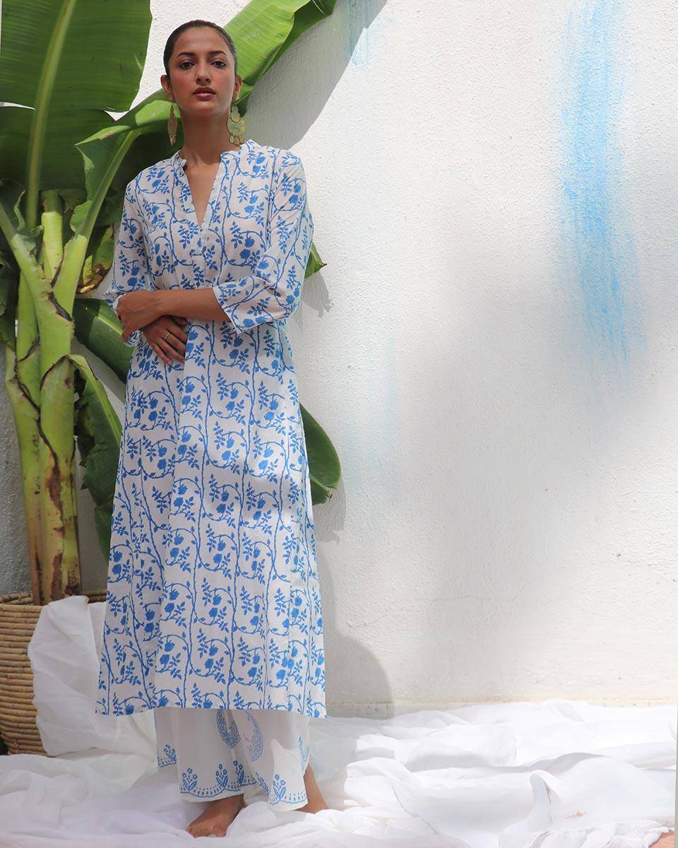 Estelle Handprinted Cotton Kurta Set - WITC