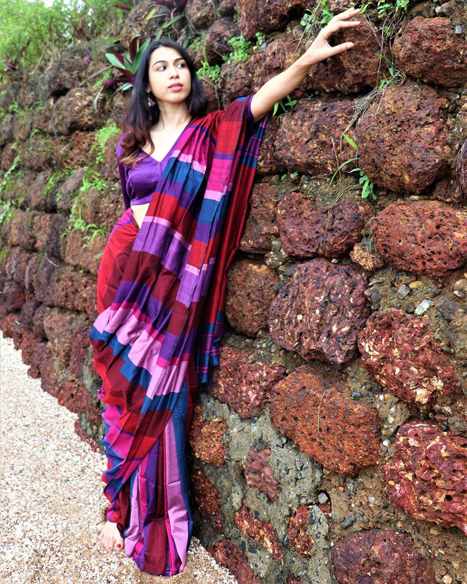 Kashish Handwoven Cotton Saree - Holi