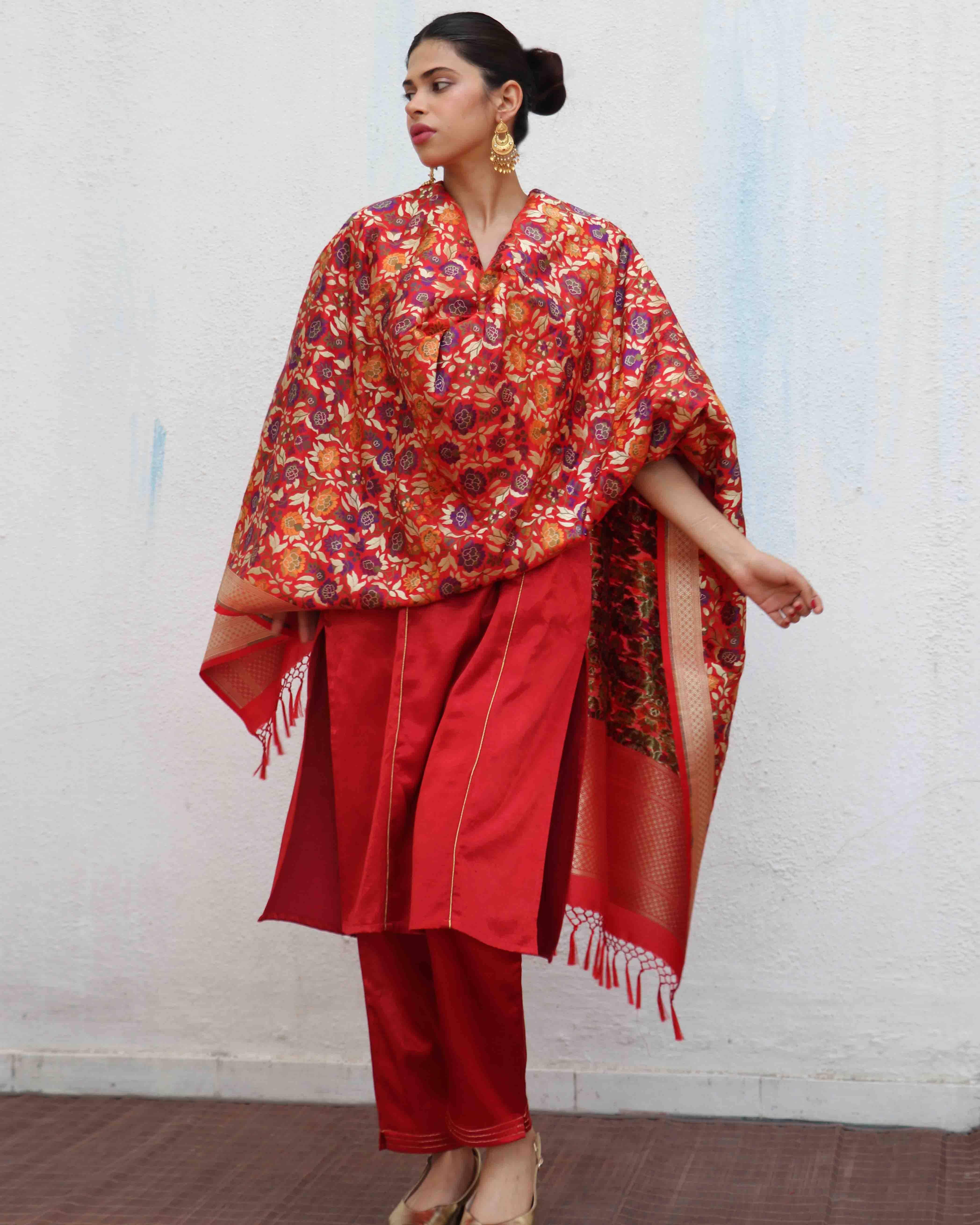 Uns Handwoven Banarasi Kimkhab Brocade Dupatta
