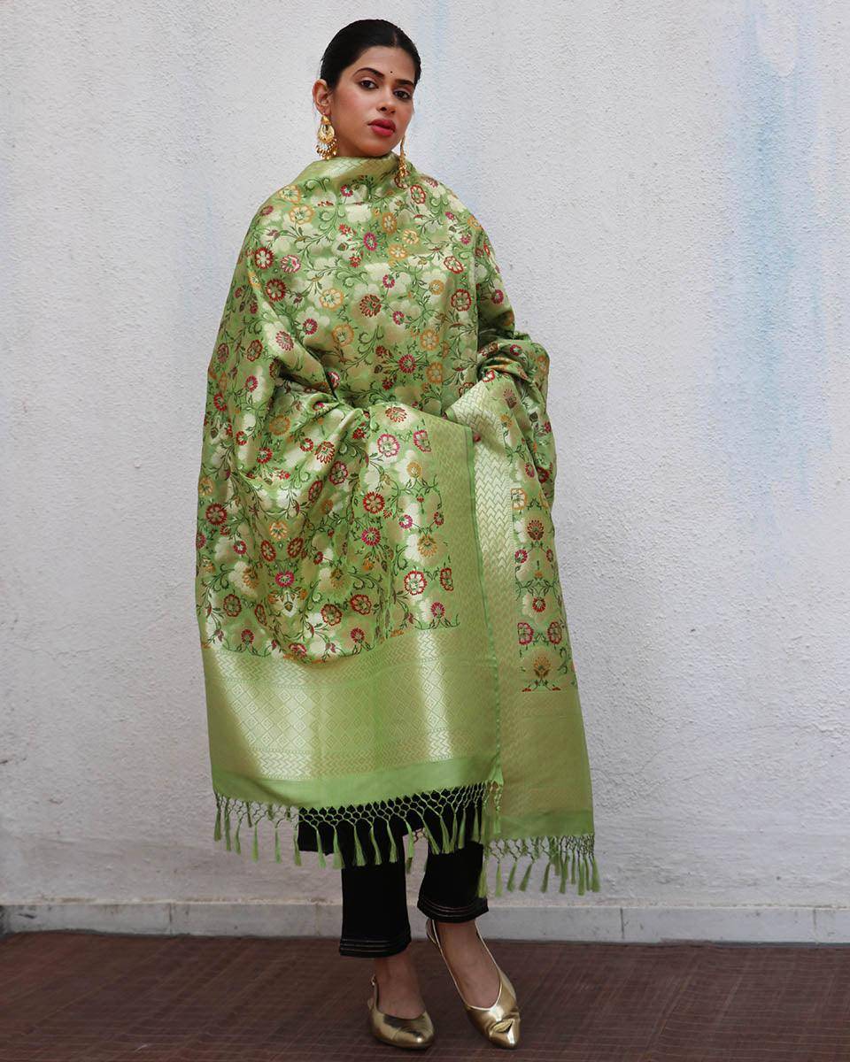 Junoon Handwoven Banarasi Kimkhab Brocade Dupatta