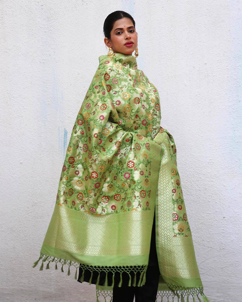 Junoon Handwoven Banarasi Kimkhab Brocade Dupatta