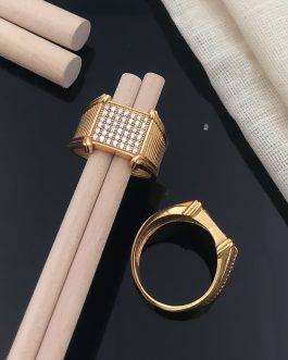 7 Line Square Ring Diamonds For Men