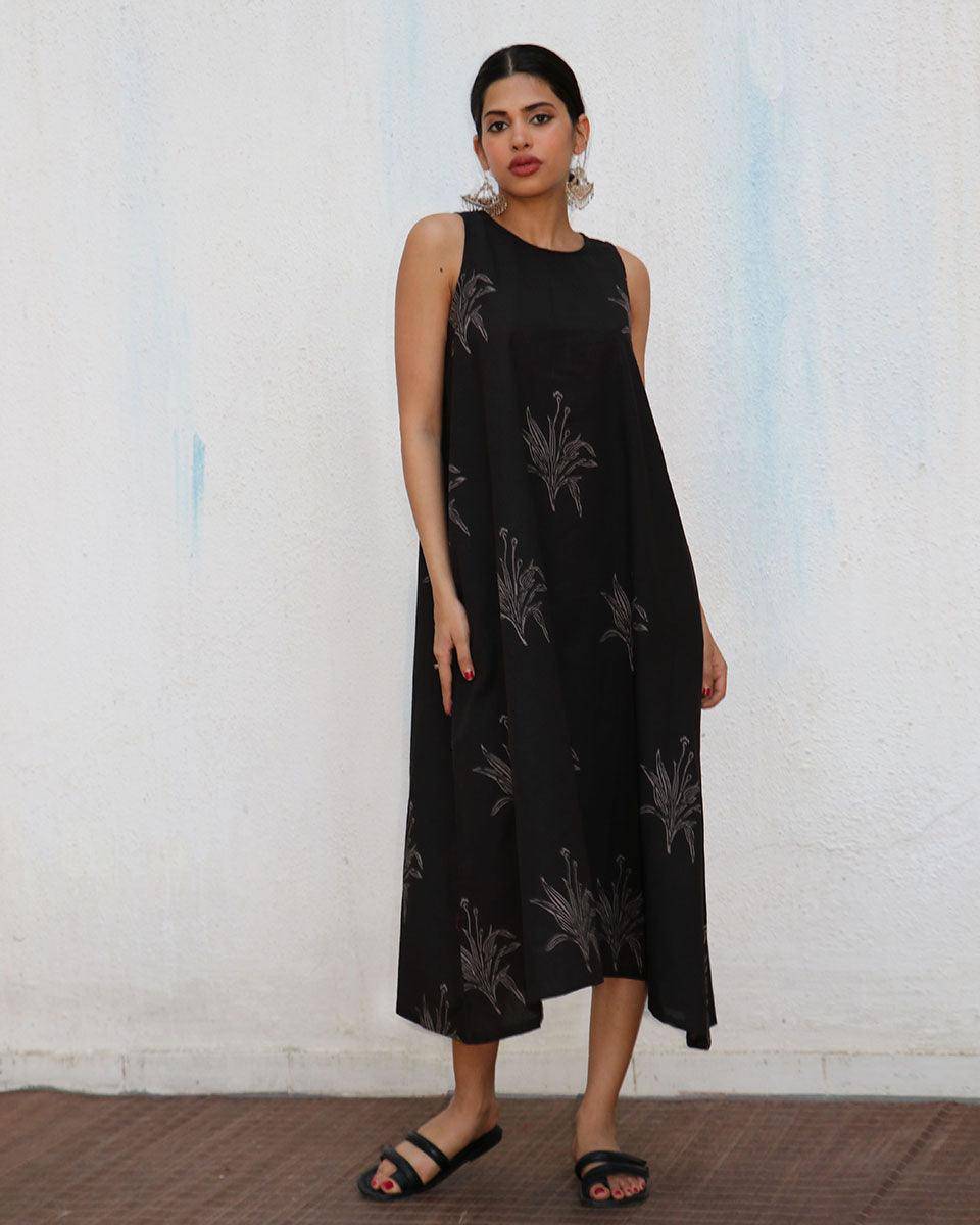 Zita Blockprinted Cotton Dress - NOMAD