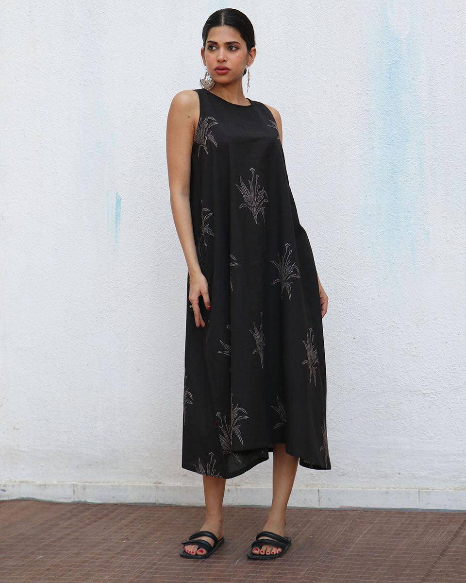 Zita Blockprinted Cotton Dress - NOMAD