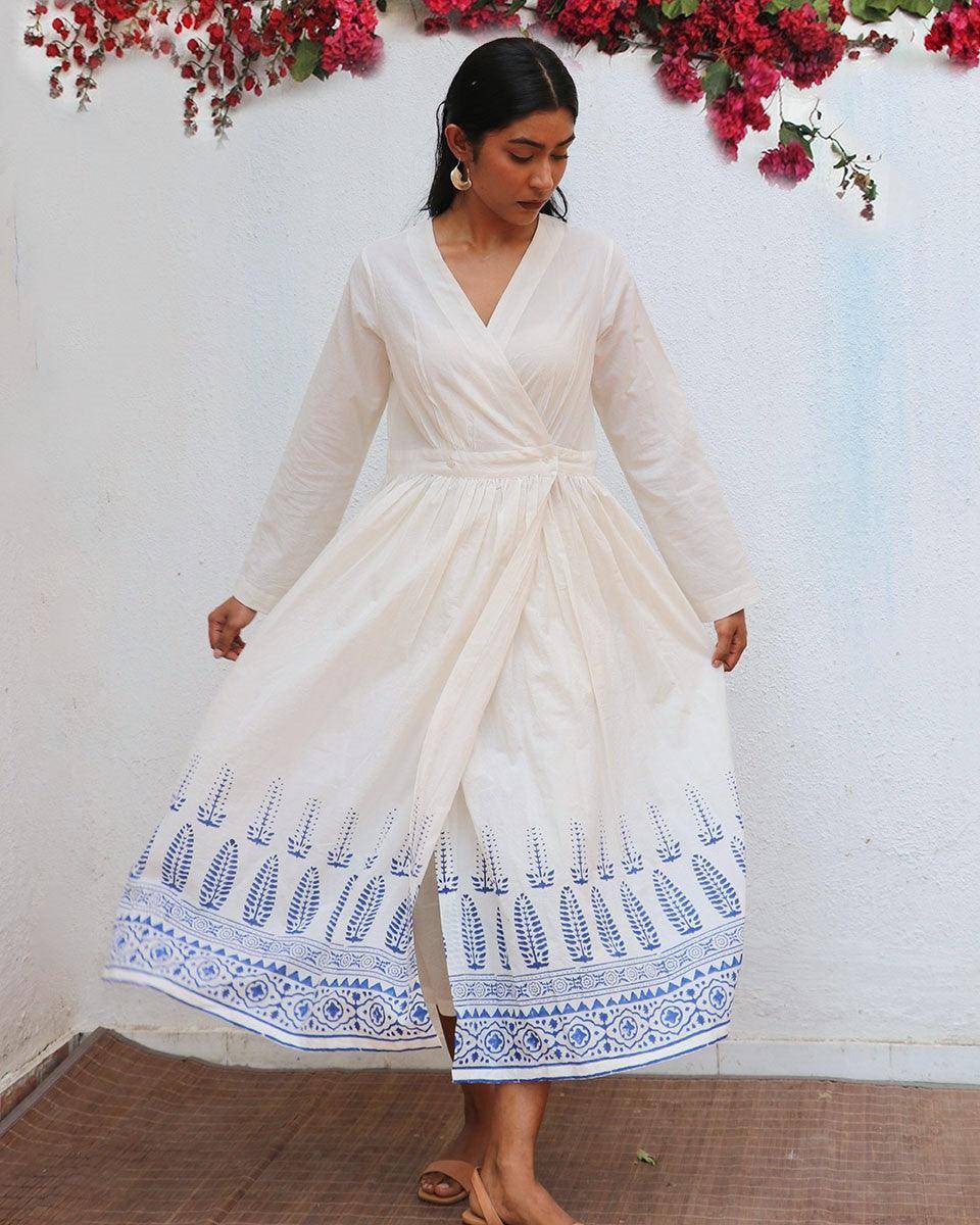 Aestas Block printed Cotton Dress - BGVL