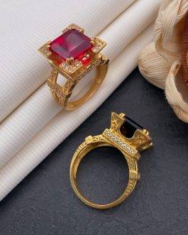 Afiltower Red Stone Ring Diamonds For Men