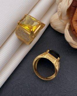 New Neno Yellow Black Stone Ring Diamonds For Men