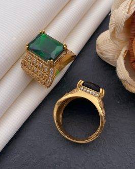 Toran Old Green Stone Ring Diamonds For Men