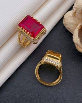 Buget Three Strip Red Stone Rring Diamonds For Men