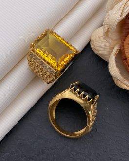 Toran New Yellow Stone Ring Diamonds For Men