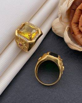 Sun Yellow Stone Ring Diamonds For Men