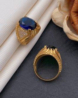 Ovel Blue Stone Ring Diamonds For Men