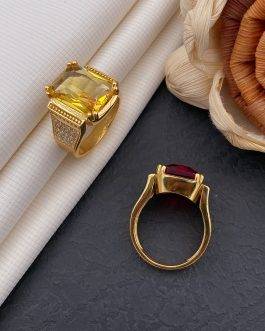 Kollet Yellow Stone Ring Diamonds For Men