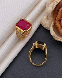 Kollet Red Stone Ring Diamonds For Men