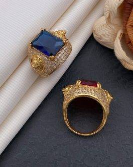 Lion Blue Stone Ring Diamonds For Men