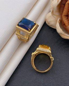 Afill Tower Bottoms Blue Stone Ring Diamonds For Men