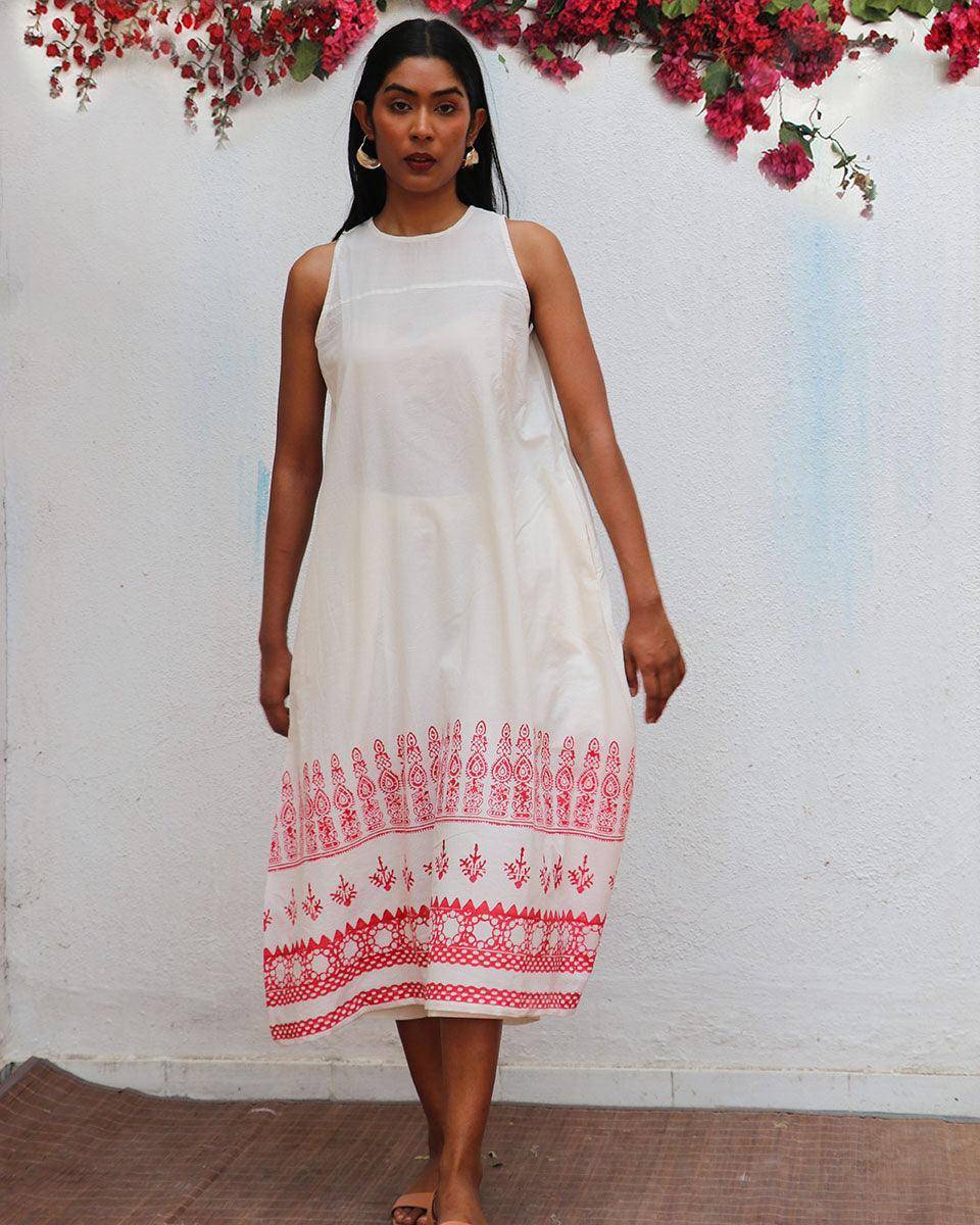 Faryat Block printed Cotton Dress - BGVL
