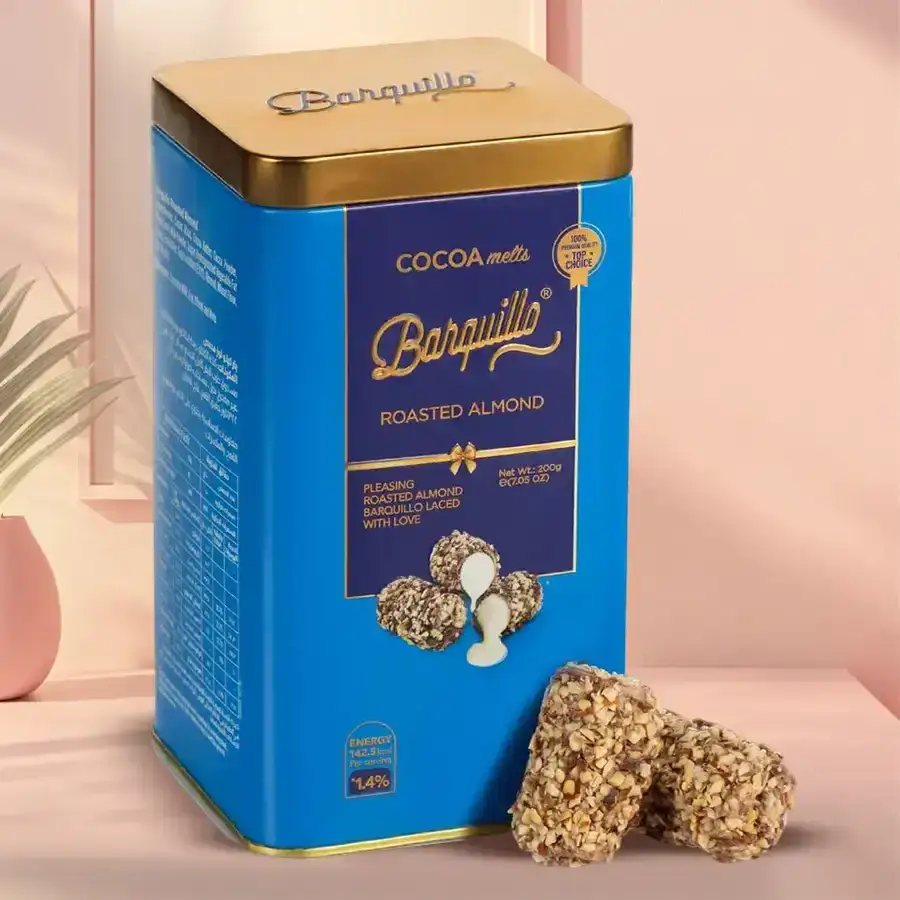 Luscious Barquillo Roasted Almond Chocolate Tin