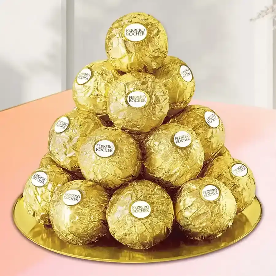 Golden Platter of Ferrero Rocher