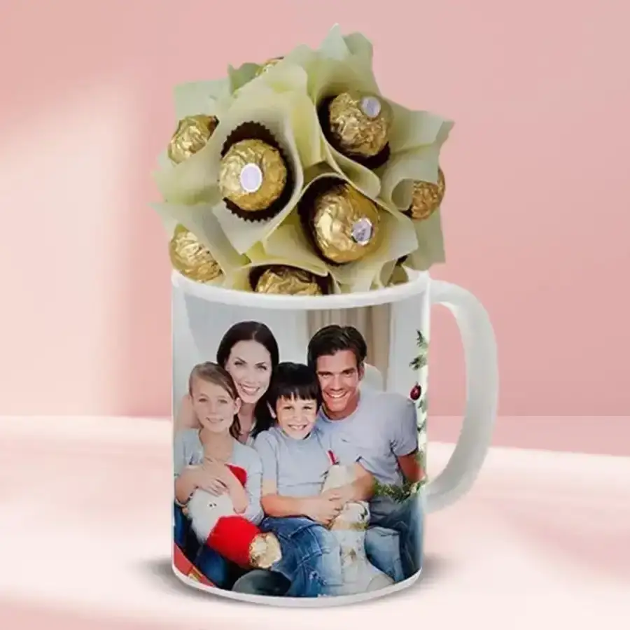 Exquisite Personalized Coffee Mug with Ferrero Rocher