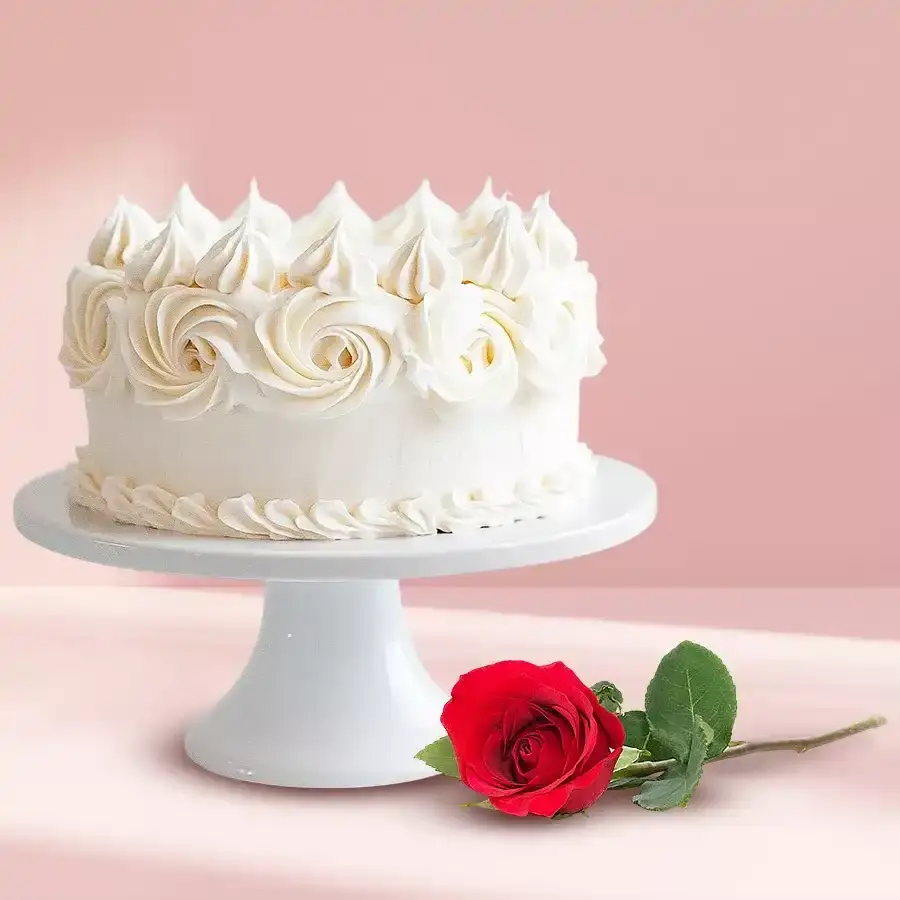Vanilla Bliss Cake with Rose Combo
