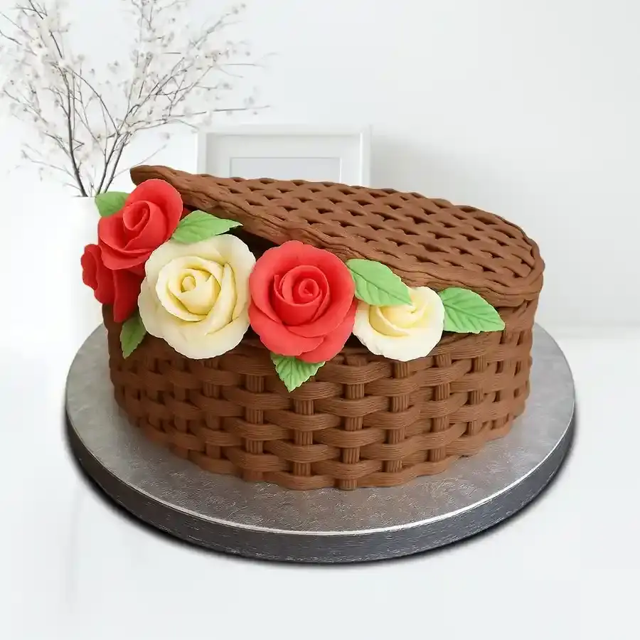 Exquisite Rose Basket Chocolate Delight