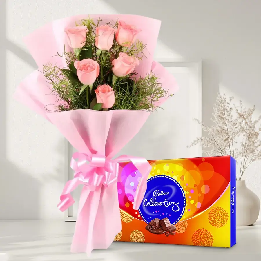 Enchanted Pink Roses & Chocolate Treats