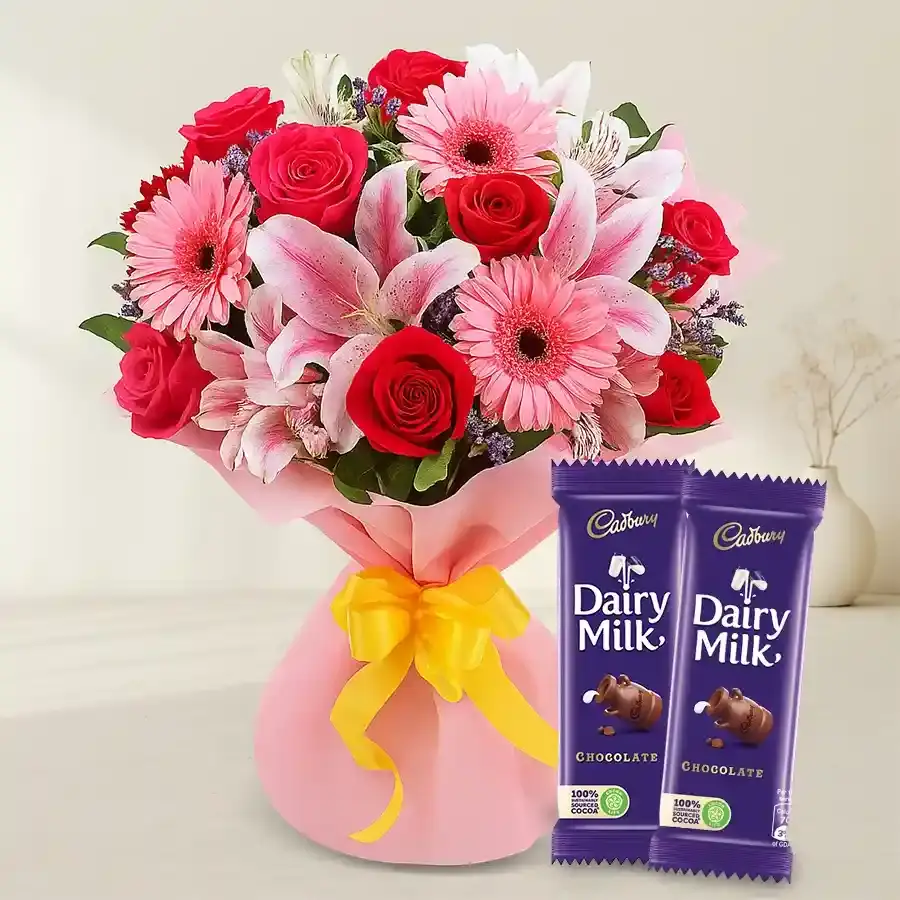 Floral Joy with Chocolate Treats