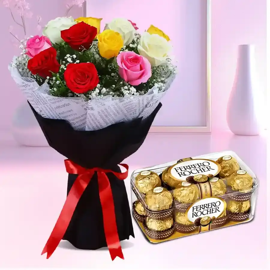 Radiant Roses with Sweet Indulgence