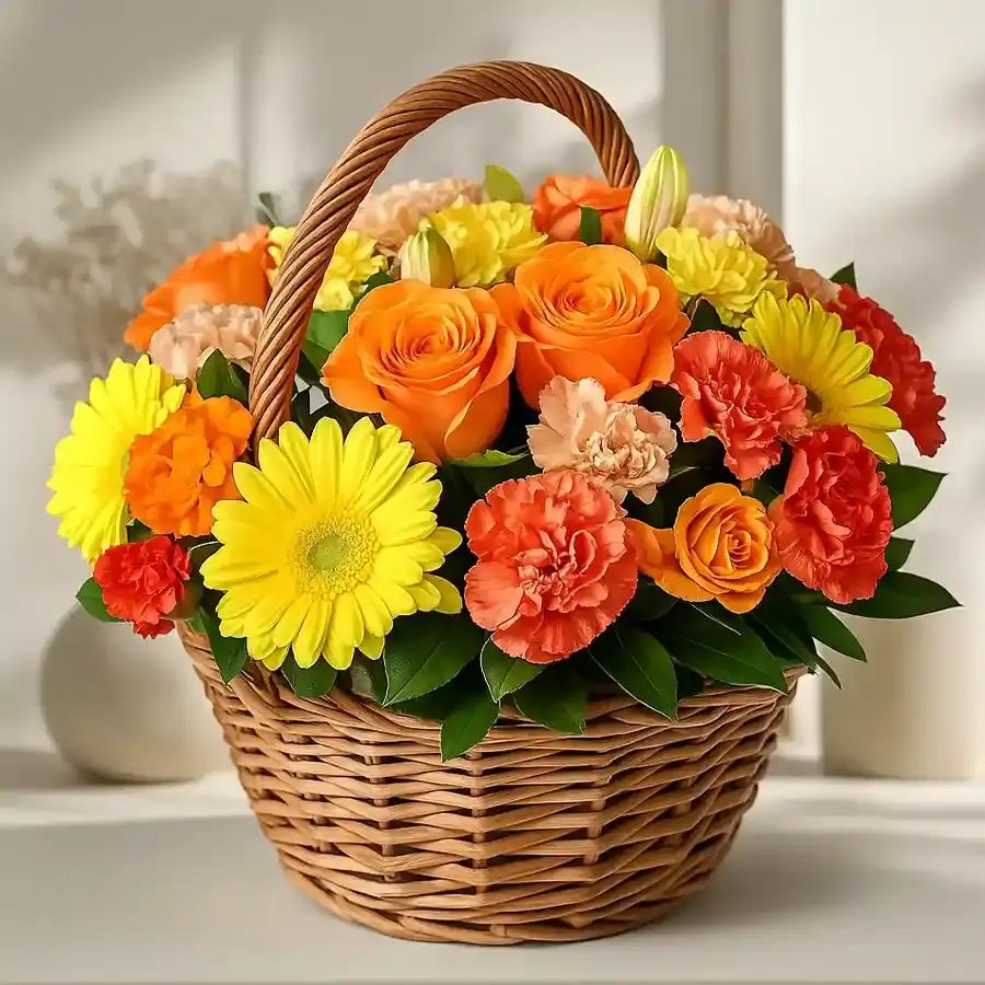 Exquisite Floral Harmony Basket