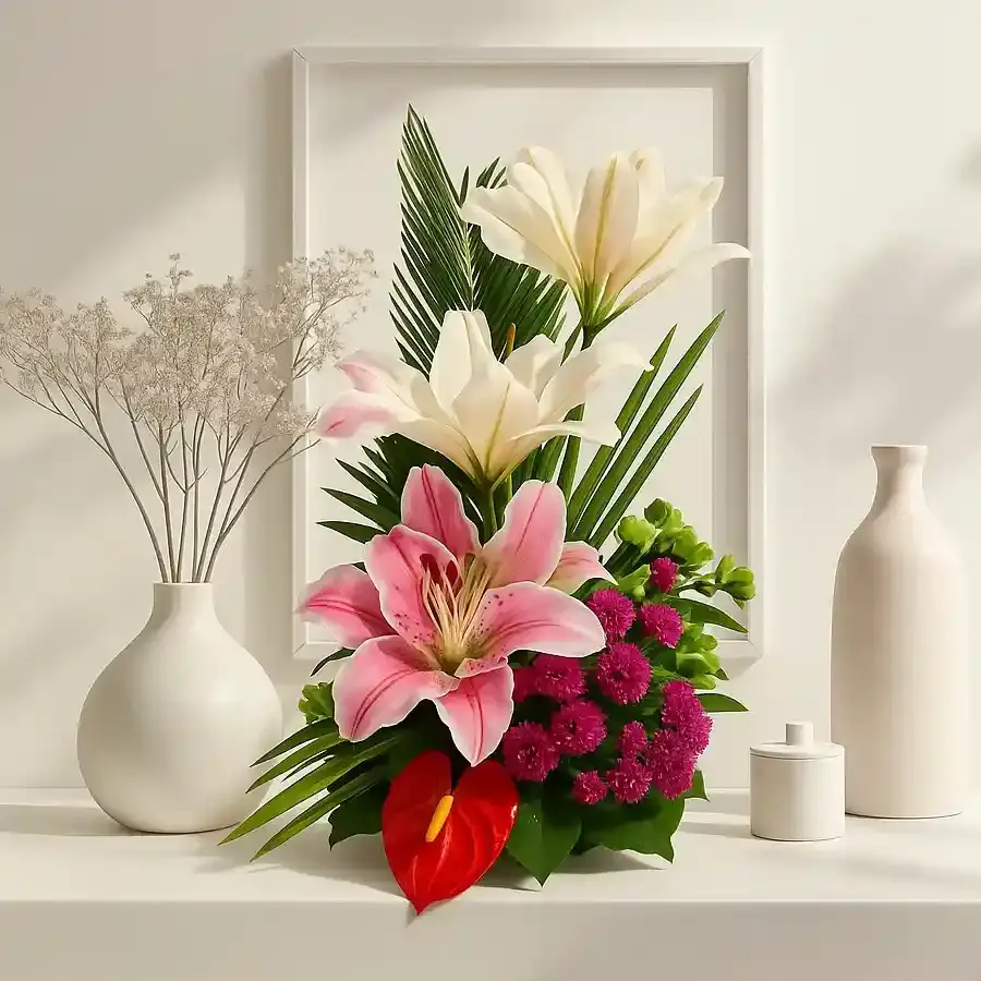 Tranquil Floral Harmony Basket Arrangement