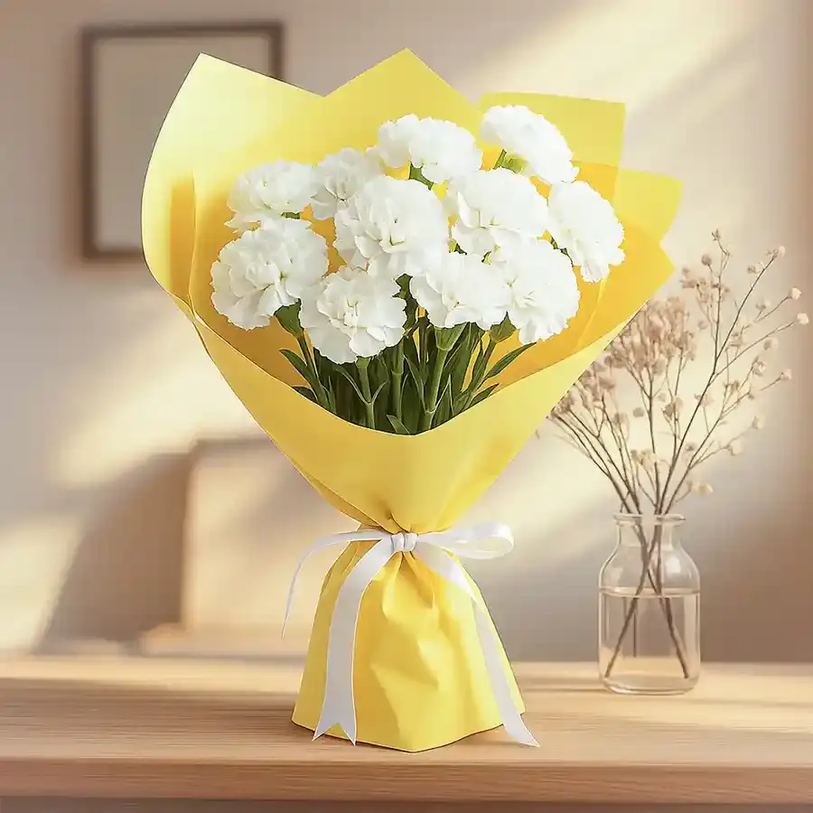 Elegant White Carnation Tribute