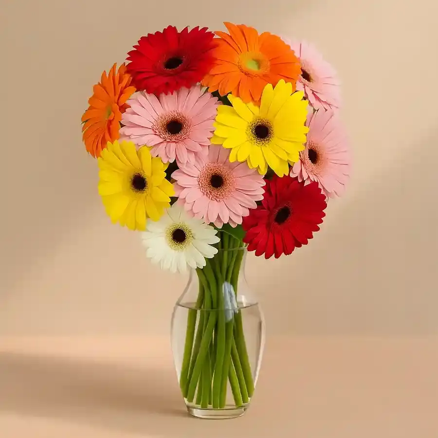 Cheerful Gerbera Bliss in Glass