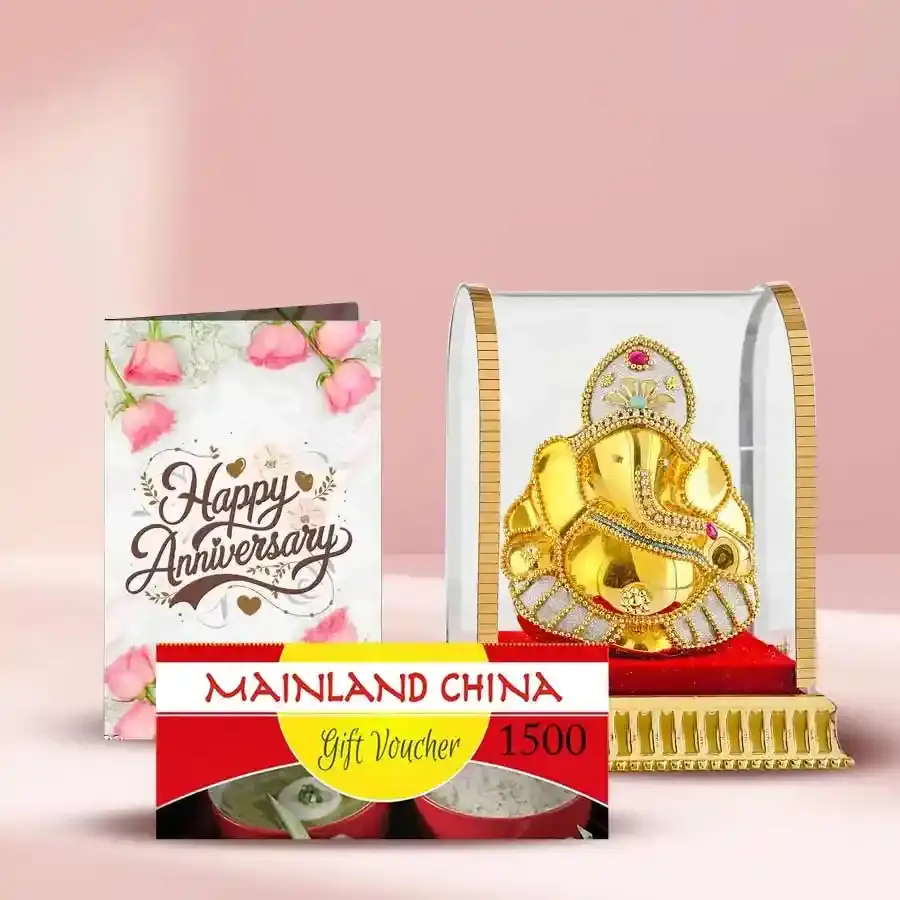 Attractive Combo of Bamboo Plant Anniversary Card with Gift E Voucher