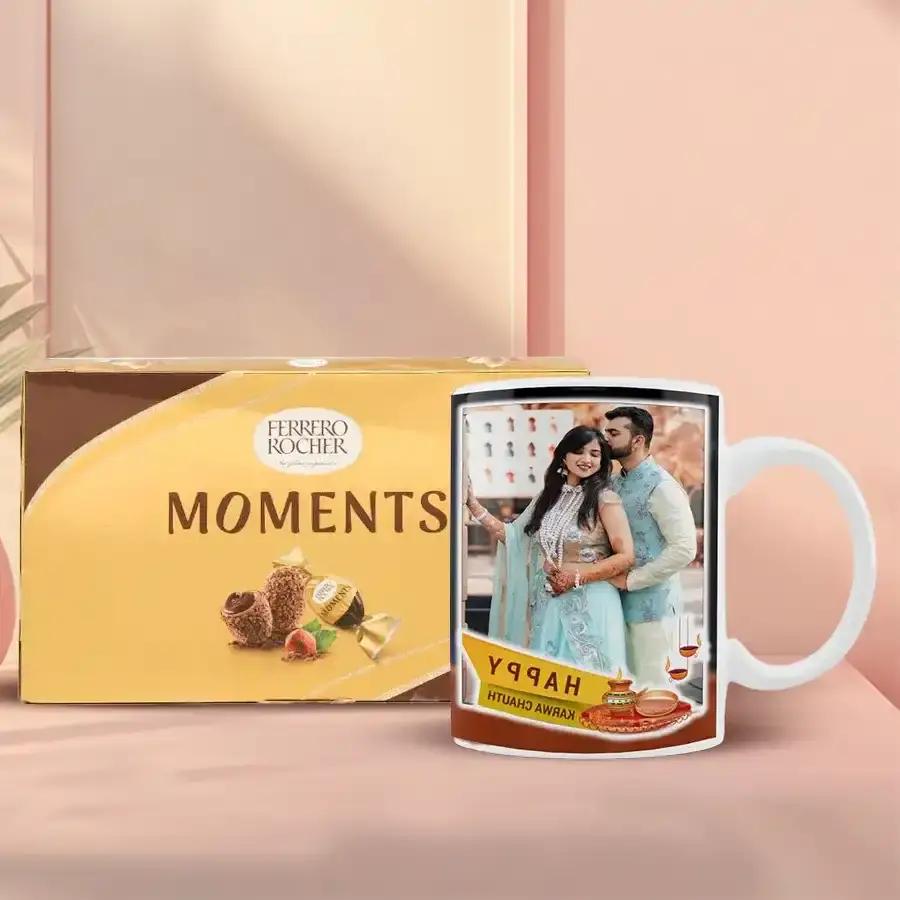 Personalized Photo Coffee Mug N 16 pcs Ferrero Rocher Moments Chocolate o..