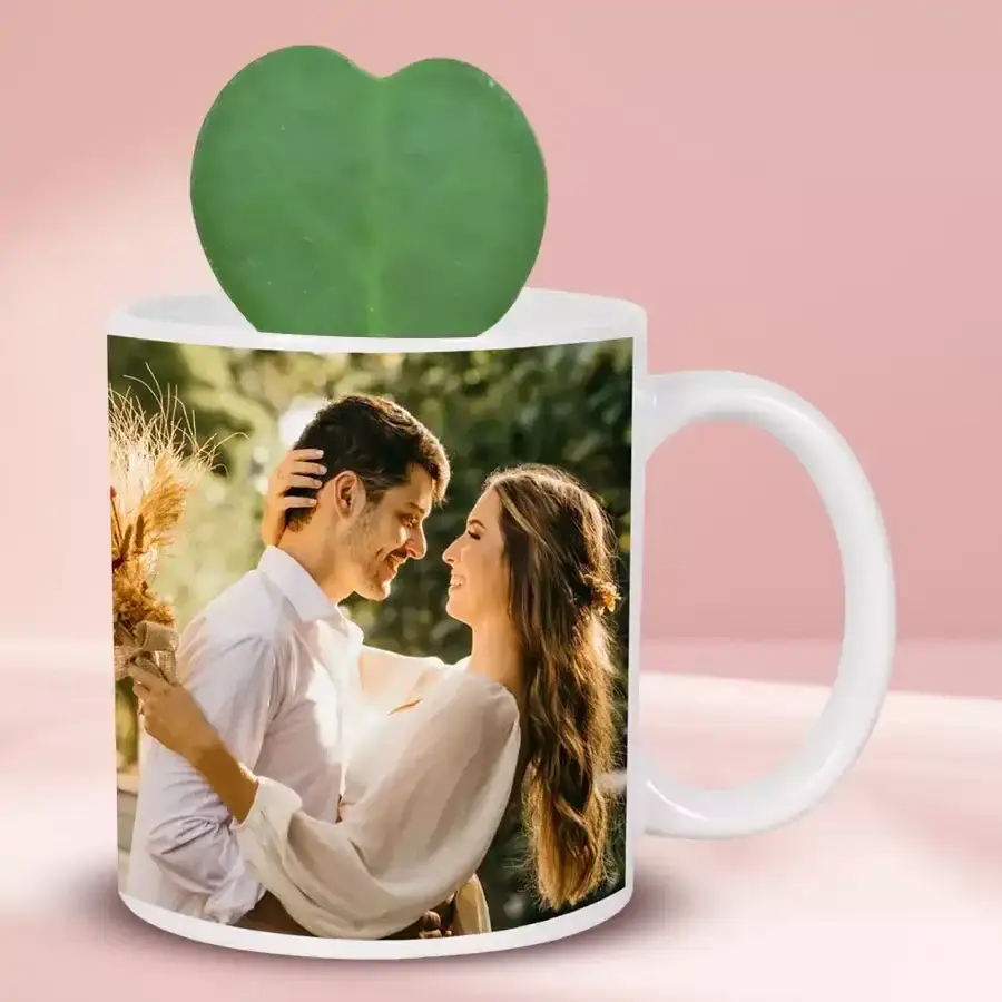 Stunning Hoya Heart Plant in Personalized Coffee Mug