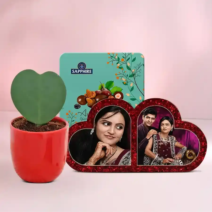 Outstanding Personalized HB Double Heart Zoya Heart Plant n Sapphire Choc..