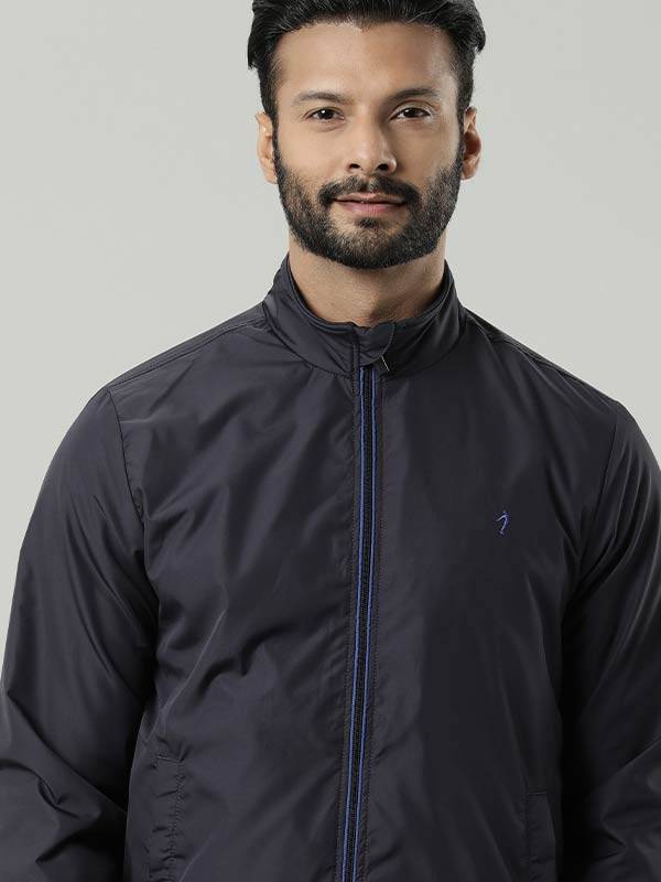 Men Solid Full Sleeve Bomber Jacket