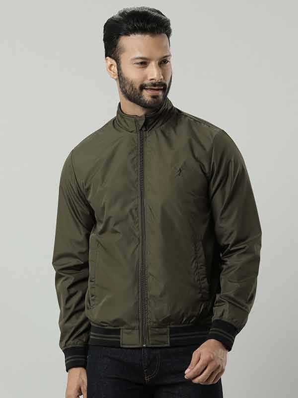 Men Solid Full Sleeve Bomber Jacket