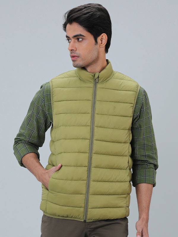 Men Solid Sleeveless Gilet Jacket