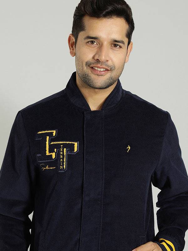 Men Solid Full Sleeve Bomber Jacket