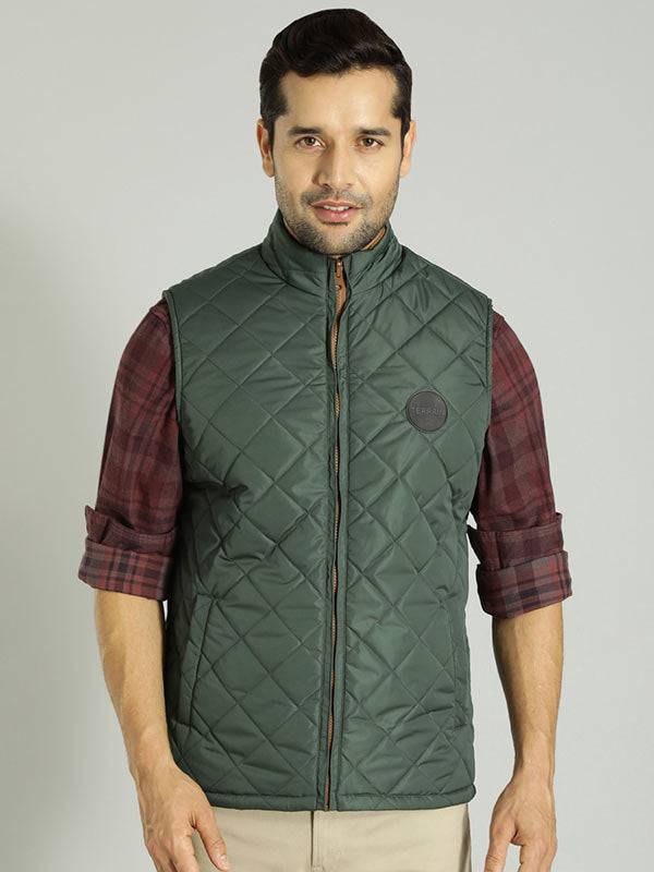 Men Printed Sleeveless Gilet Jacket